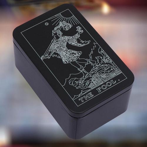 Metal Rectangle Organizer Box Playing Cards Storage Money Coin Candy Case Business Tarot Tin Tarot Card Container