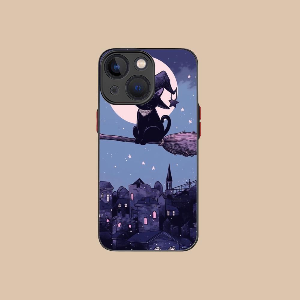 Luna Moon Cat Mobile Phone Case for iPhone 17 16 15 14 13 12 11 X XR XS 8 7 Air Pro Max Plus Mini Colorful Silicone Cover Cover