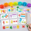 Wooden Cognitive Pairing Building Block Fine Motor Teaching Aids, Math Clip Beads Arithmetic Puzzle Game Toys