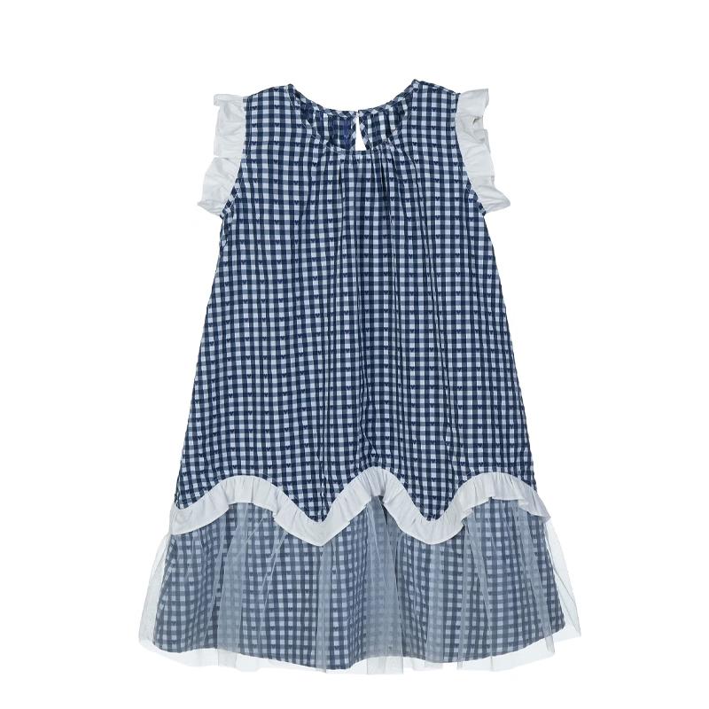 Girls' Sweet Plaid Vest Princess Dress