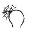 Spiders Web Poncho Dress Lace Gloves Earring Headband Stockings for Halloween Party Spiderweb Costume Accessories