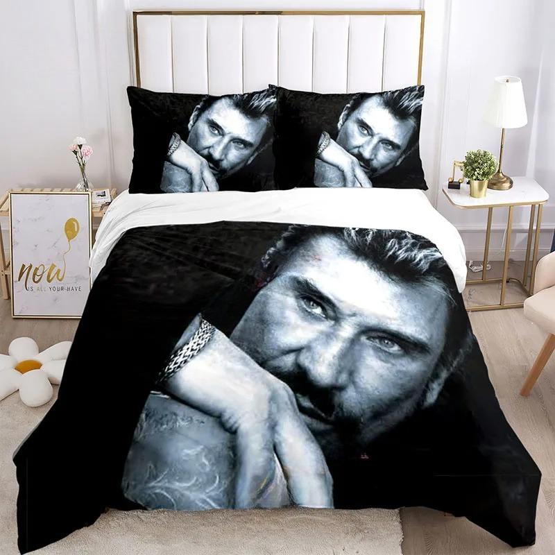 Bettbezug Rock Johnny Hallyday Kissenbezug Bettwäscheset Junge Mädchen Schlafzimmerdekoration Kindergeschenk Einzel Doppel Große Größe