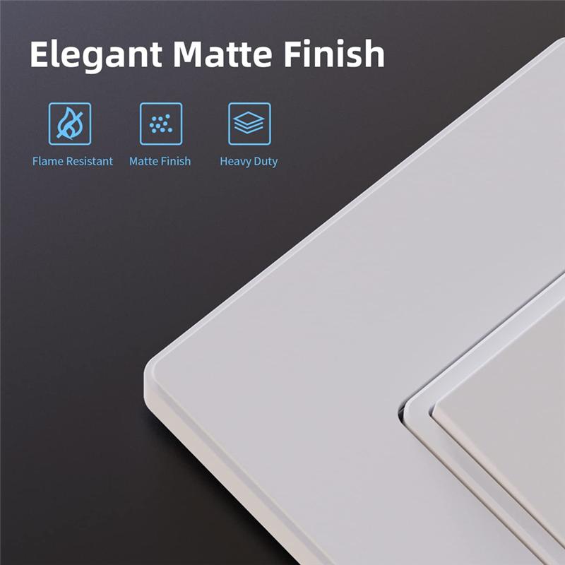 A84X-Wall Switch Decorator Light Switch Matte White Single Pole 15Amp, 120-277V Paddle Rocker Replacement,On/Off, 10-Pack