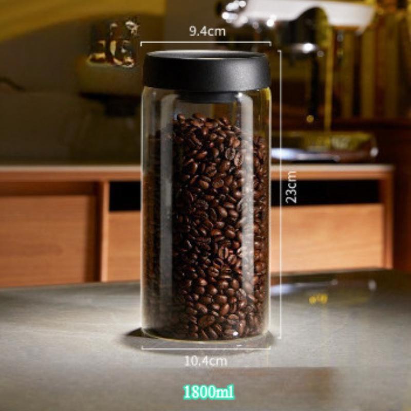 

Вакуумные контейнеры для кофе с герметичными крышками для кофе, банки Мейсона из боросиликатного стекла, набор вакуумного упаковщика для чая, бобов, сахара 1800ml