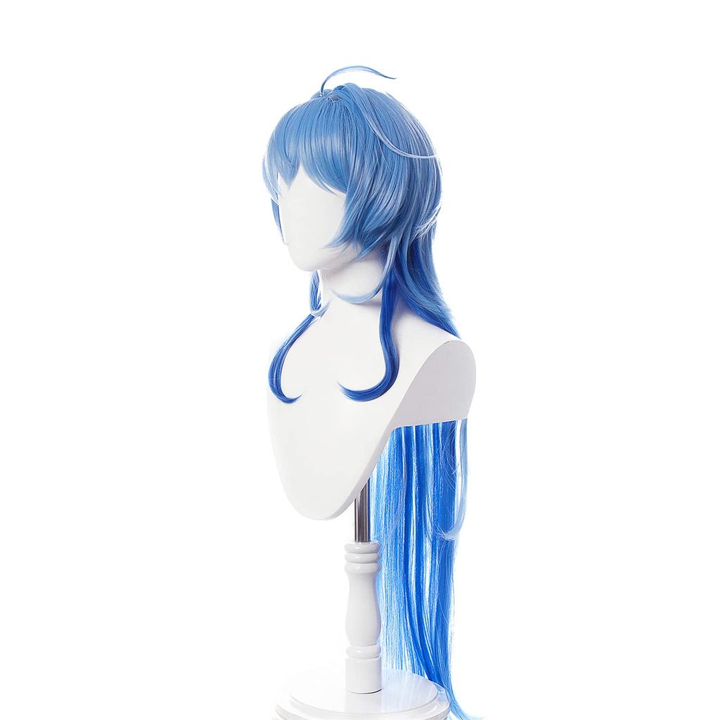 NSPSTT Genshin Impact Liyue Ganyu Cosplay Smooth and Easy to Genshin Impact Style Ganyu Chapter of the Immortals (Ice) Wig, Style, Blue,