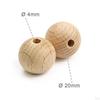 50 Pieces Wooden Beads Wood Craft Balls Handmade Circular Bead Loose Spacer for Tiered