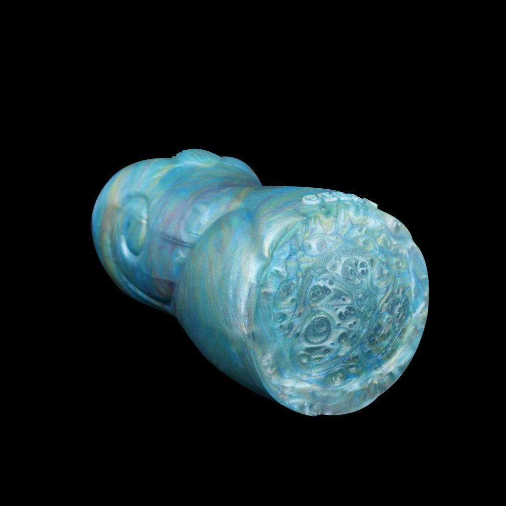 Masturbation Cup Bizarre Shapes Sex Toys For Men Simulated Animal Wolf Vagina 560g 16cm Blue Liquid Silicone Sex Dolls
