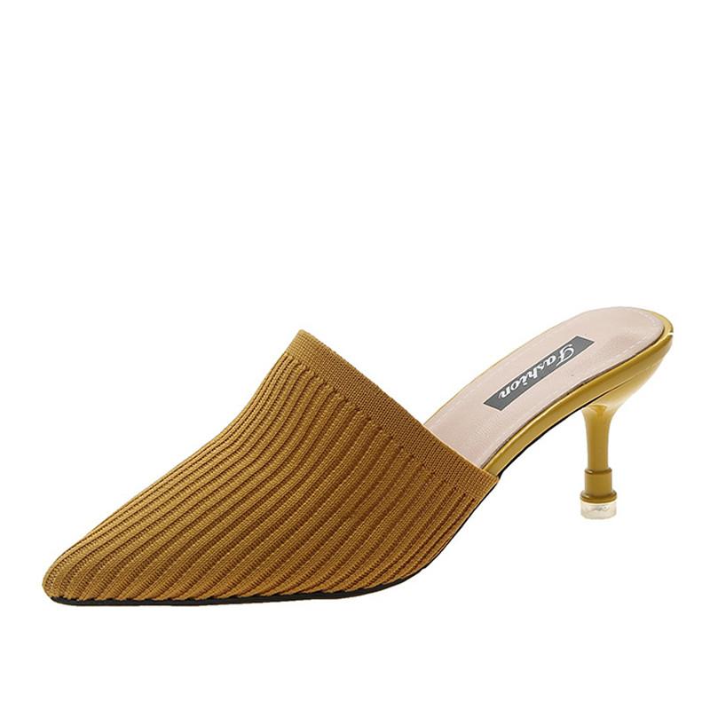 

Модные женские туфли весна-лето туфли-лодочки женские туфли мюли туфли с острым носком женские туфли на каблуке полутапочки уличные шлепанцы 499 3 жёлтый