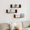 VidaXL Wall Shelves 3 Pcs Smoked Oak 58x18x18 Cm Engineered Wood 853285