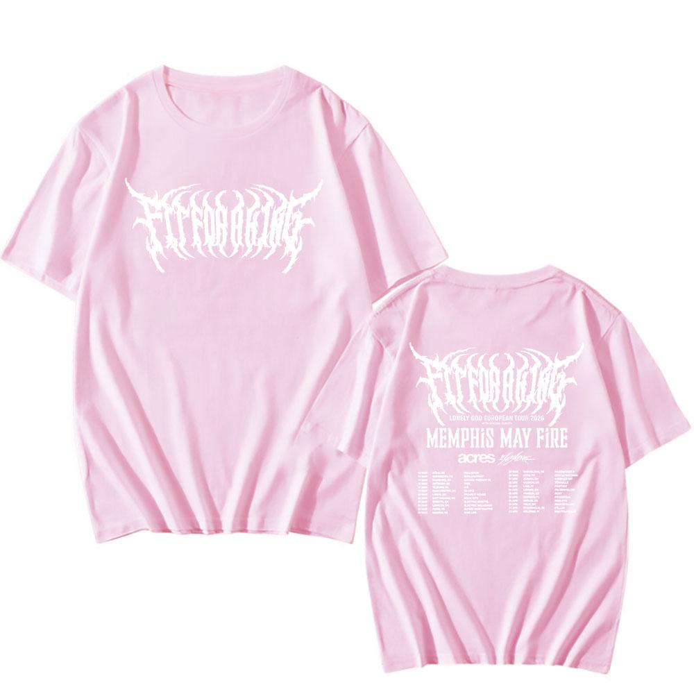THE LONELY GOD Europa TOUR 2026 T-Shirt Passend für einen König Rockband T-Shirts Kurzarm Rundhals Baumwolle T-Shirts Streetwear Unisex