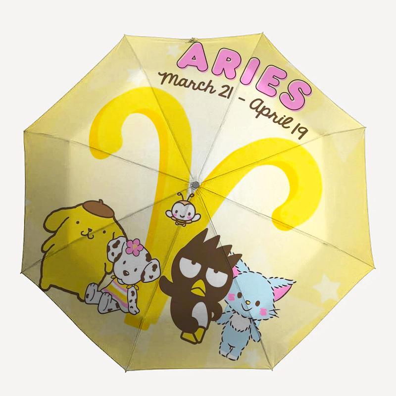 1pc Aries Zodiac Characters Illustration Umbrella with Plastic Handle, Suitable for All Seasons Outdoor YUSAN303