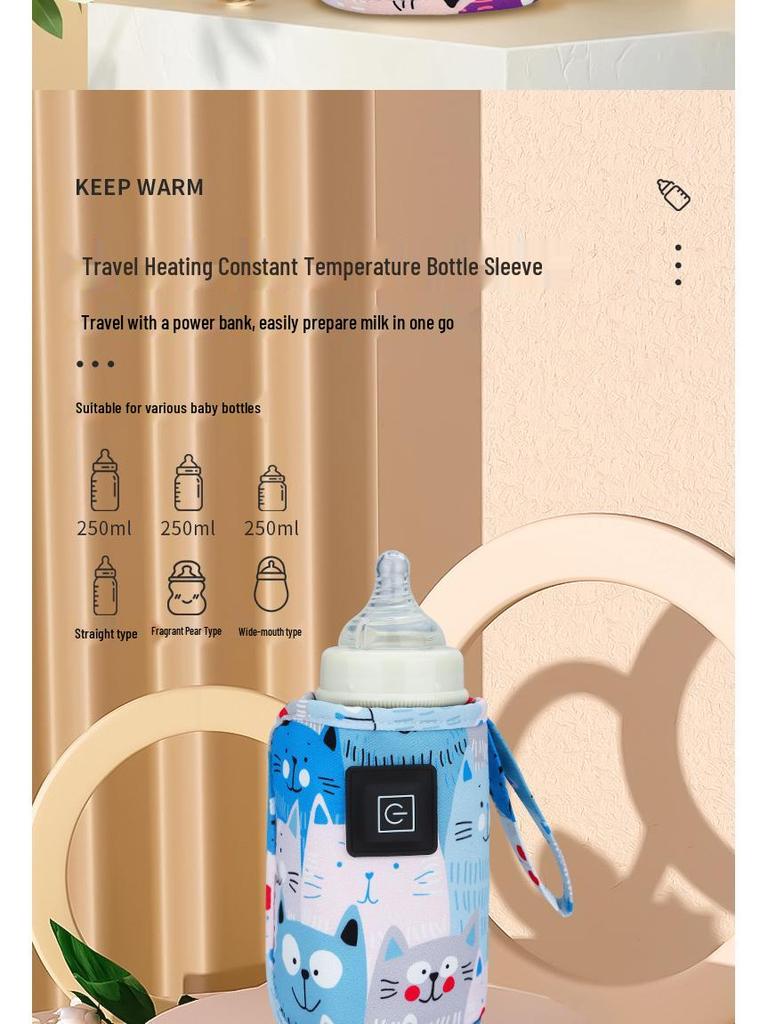 Universeller Cartoon-Milchwärmer: Dreistufige Heizung, Tragbarer isolierter Flaschenüberzug