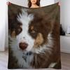 Australian Sheppard Puppy Throw Blanket Stylish Couch Blanket for Home Living Room