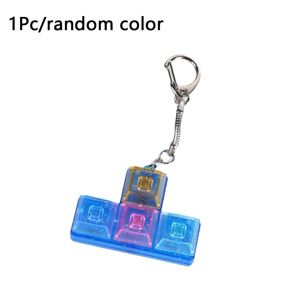 

Creatve 4 Keys Fidget Keychain Keycap Stress Relief Clicker Toy Pendant Pass The Time Key Button Finger Keyboard Cap for Adult