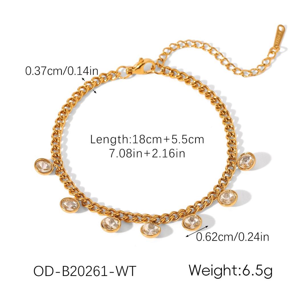 Zircon Stainless Steel Heart & Flower Bracelet - Elegant Luxury Bangle Fashion Jewelry.
