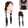 Langhaarige braune Schaufensterpuppe Kopf Hochtemperatur Synthetisches Haar Styling Übung Trainingskopf für Schönheitslehrer Studenten