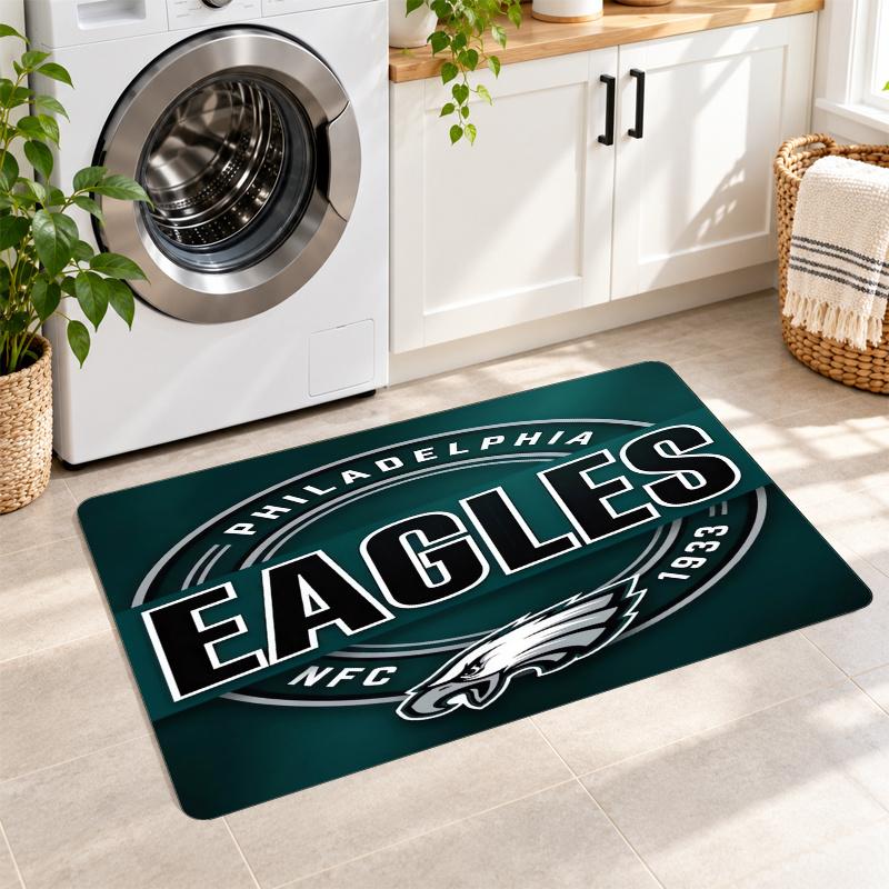 Flannel Kitchen Mat Philadelphia Eagles Soft Area Rug Non Slip Floor Carpet Home Decoration
