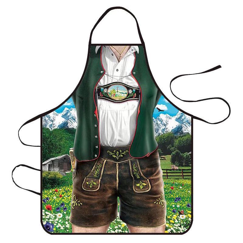 Delantal impermeable de dibujos animados: Diseño divertido y creativo de hombre musculoso