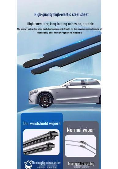 Eleventh Layer Frameless Silent Car Wiper Blade - Universal Double Adhesive Strip