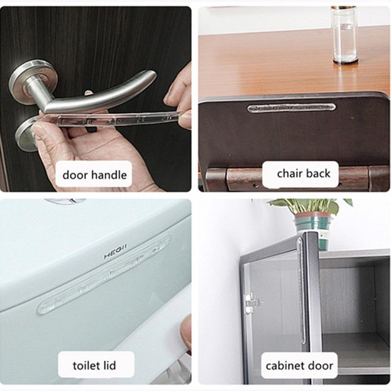 Round Transparent Soft Silicone Non-slip Door Stopper Muffler Wall Protector Self-adhesive Door Handle Bumper Protective Plug