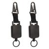 2 PCS Easy Pull Buckle Keychain Olecranon Buckle Stretchable Quick Release Buckle Key Ring for Bag Pants Black