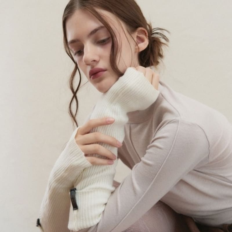 Leathery Soft Ribbed Hand Warmer [3COLOR]