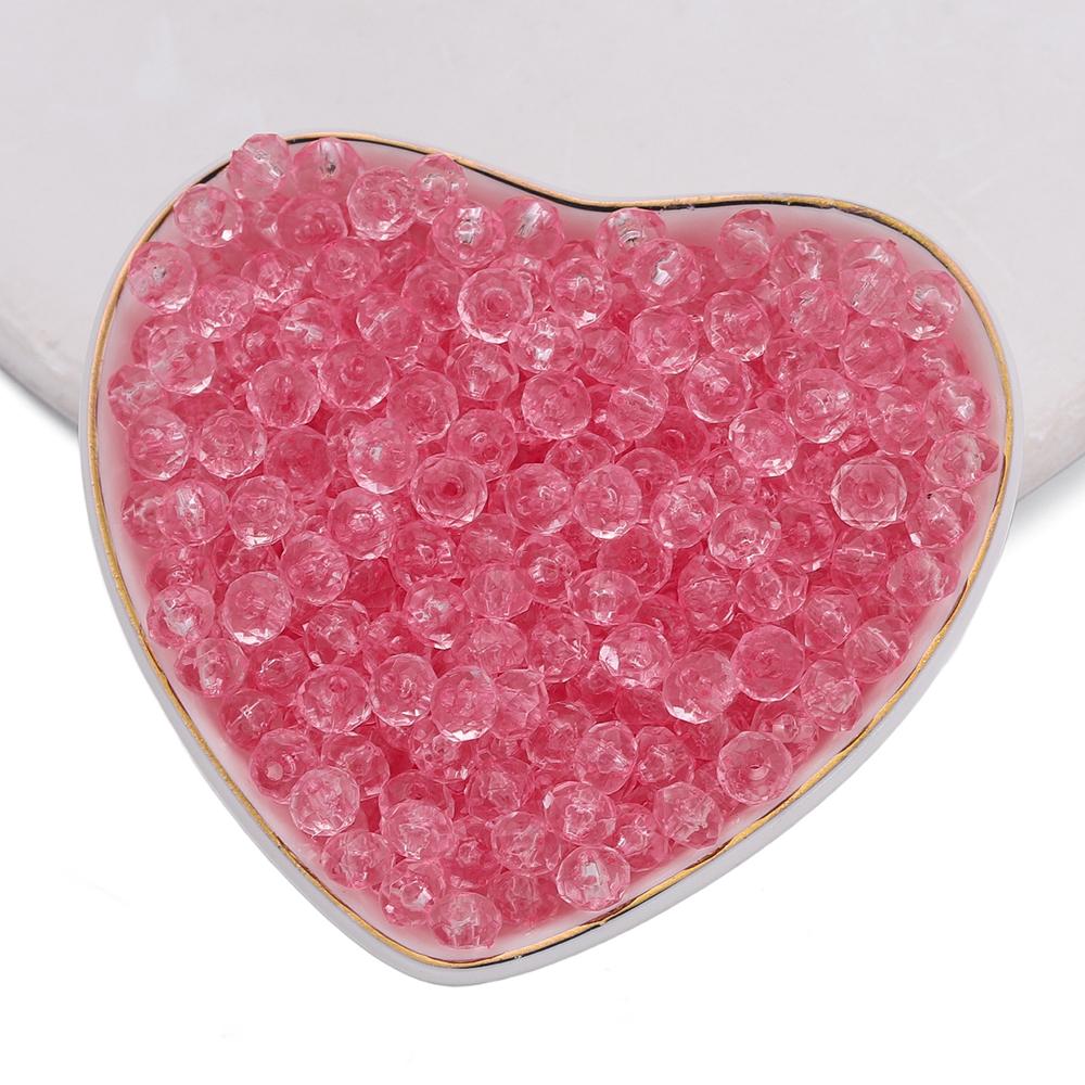 100pcs/Lots 6mm Acrylic Flat Round Shaped Beads Clear Faceted Spacer Beads for DIY Earrings Bracelets Jewelry Making Supplies