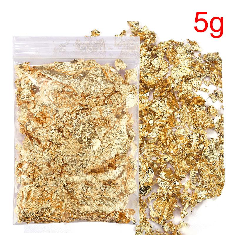 3/5g Gold Silver Bronze Foil Paper Irregular Aluminum Sticker Flakes Glitter Handmade Epoxy Resin Decor Candle Making Supplies