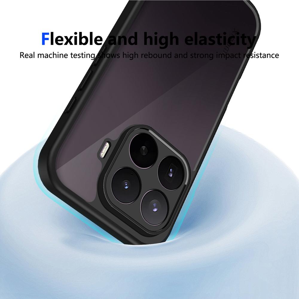 KEYSION Matte Translucent Black Phone Case for Xiaomi 17T 17T Pro Soft Silicone+PC Shockproof Back Cover for Xiaomi 17T Pro 5G