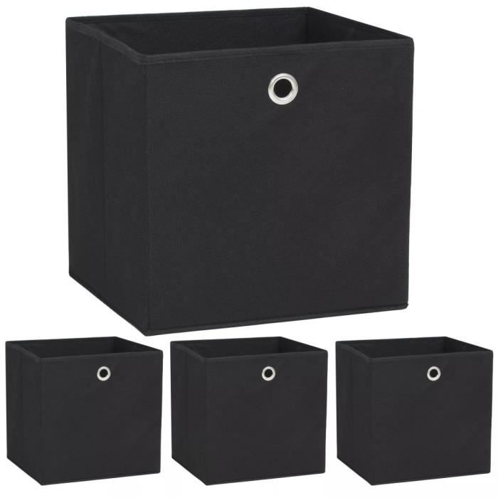 Boîte de rangement - vidaXL - 4 pcs - Tissu non-tissé - 32 x 32 x 32 cm - Noir