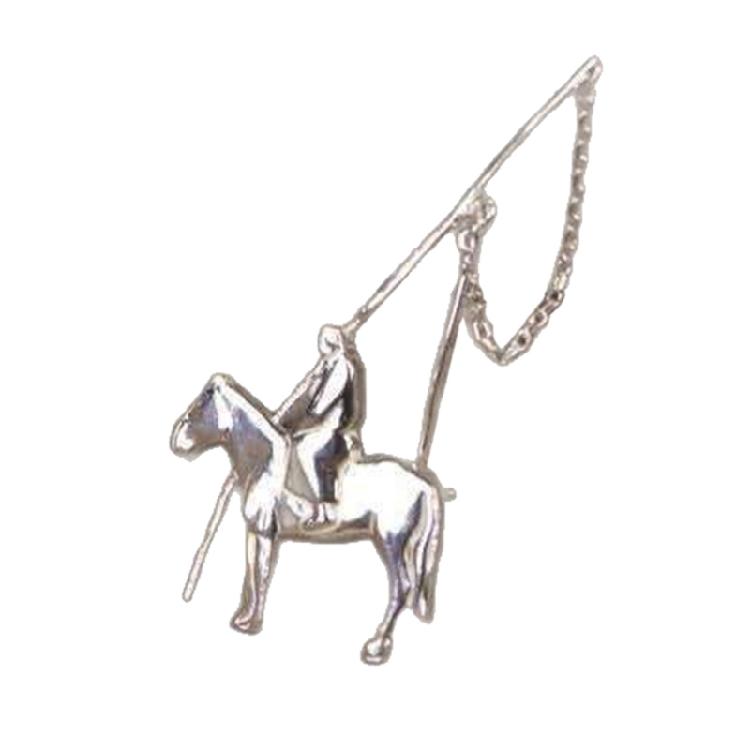 

Versatile Temperament Brooch Unisex Silver Plated Mongolian Horse Lassoes Poles Pin Fashion Statement Clothing Accessories 1
