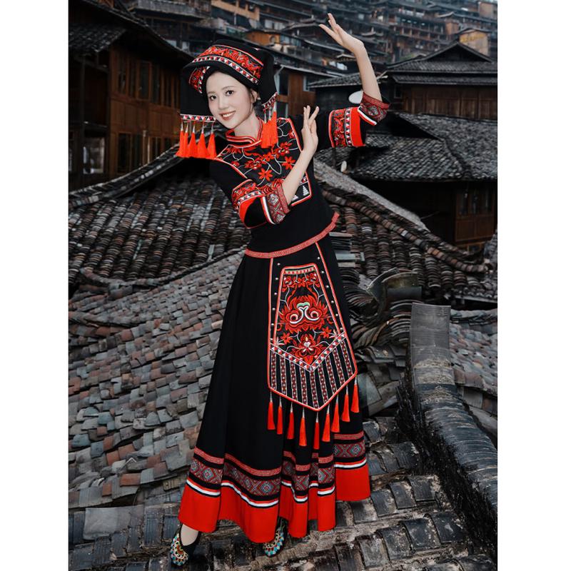 Chinese Ethnic Embroidered Dance Dress