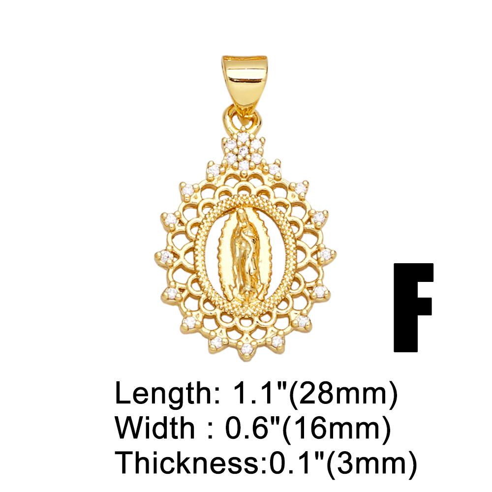 OCESRIO White Crystal Virgin Mary Pendant for Necklace Copper Gold Plated Heart Water Drop Amulet Jewelry Making Supply Pdtb067