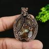 Tibetan Turquoise Handmade Copper Wire Wrap Jewelry Pendant 2.25 h2D89