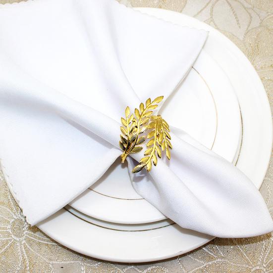 12 Pcs Wheat Head Napkin Rings Reusable Metal Napkin Holders Decorative Napkin Rings for Home Hotel Dining Table Parties Decor