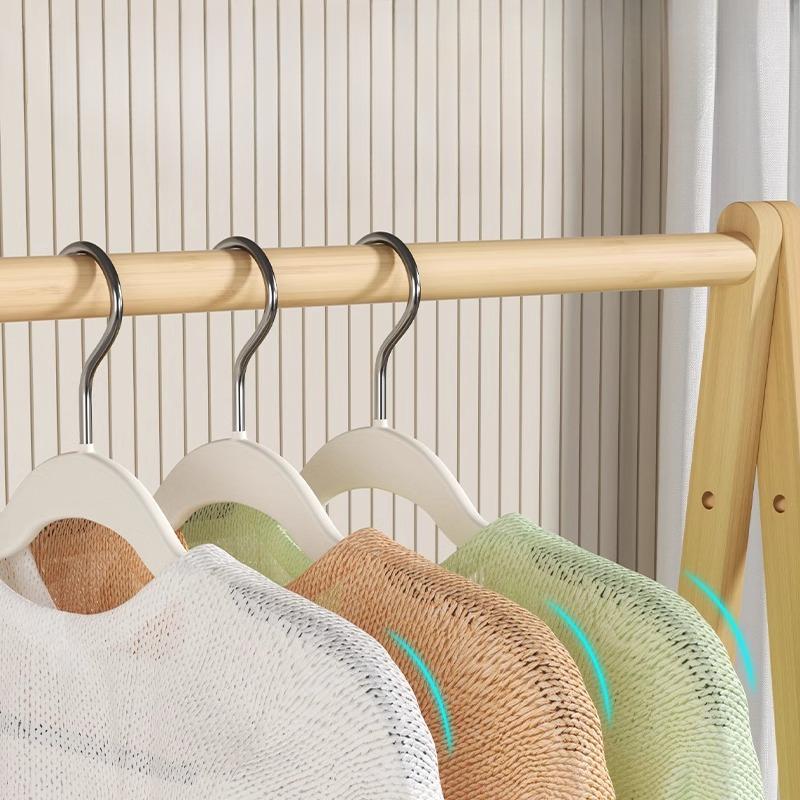 5 Stück Abdrückfreie Hängekleidung Rutschfest Anti-Schulterecke Kunststoff Doppelposition Nass und Trocken Haushaltsbügel
