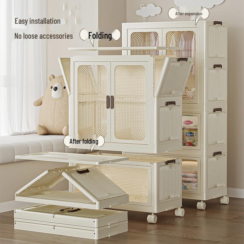 Children's Multi-layer Folding Wardrobe Storage Cabinet for Baby Clothes