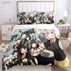 Schattige Spy X Family Anime Dekbedovertrek Kawaii Zachte Huidvriendelijke Ademende Beddengoedset met Rits voor Jongens Meisjes Slaapkamer Decoratie