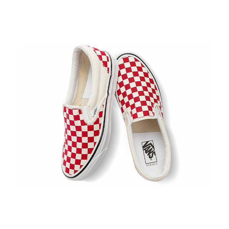 Vans OG Classic Slip-On LX Checkerboard - Racing Red Unisex Sneakers Classic-White VN0A32QNTYR