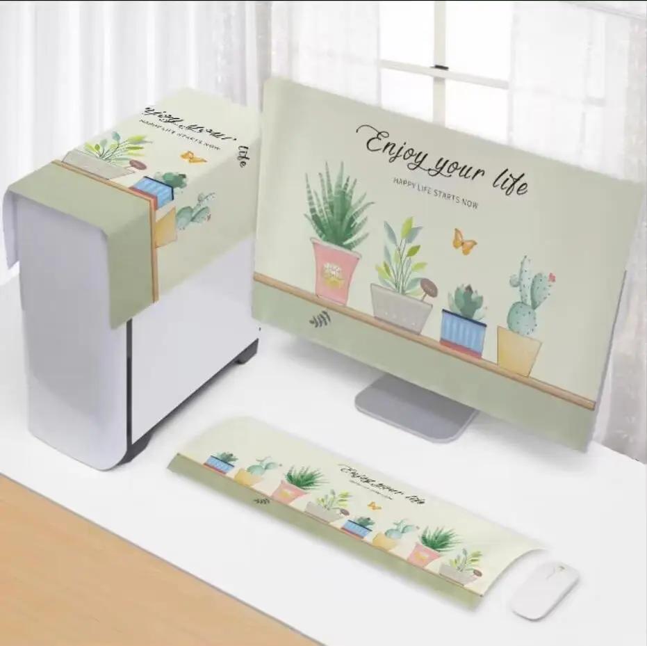 

3 шт. печатный пылезащитный чехол для настольного компьютера, защитный чехол для клавиатуры 19/22/24/27 дюймов, ЖК-экран, защитный чехол для домашнего использования 19inch