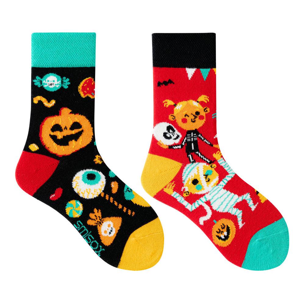 Children's Asymmetrical Cartoon Mid-Calf Socks - Colorful Parent-Child Style, Trendy Fashion for Kids