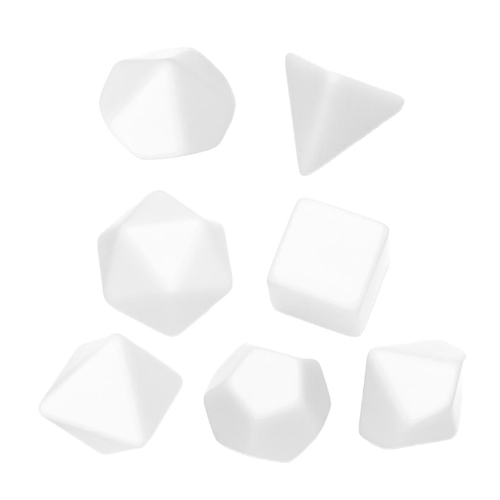 7Pcs/set Plastic Dices Multi-Sided Dices Different Size Blank Polyhedral Dices Kid Educational Toy DIY Board Game Dices