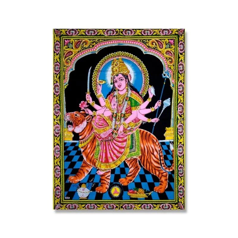 Indian God Tapestry Set Shiva Buddha Lakshmi Print Fabric Wall Art Hindu Spiritual Decor for Yoga Studio  Temple Room 74x94cm(29x37in)