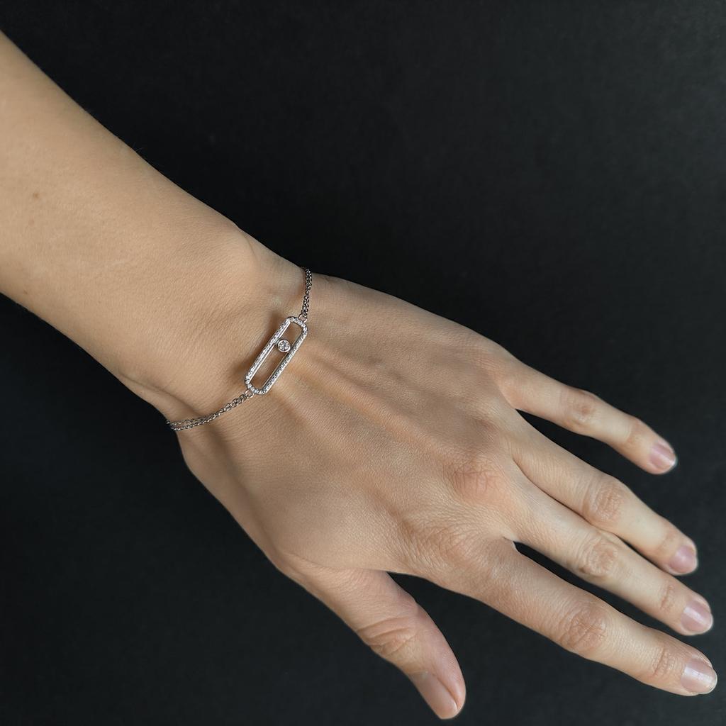 Silver Bracelet with Cubic Zirconia, Product Weight 2.56 G (2209065)