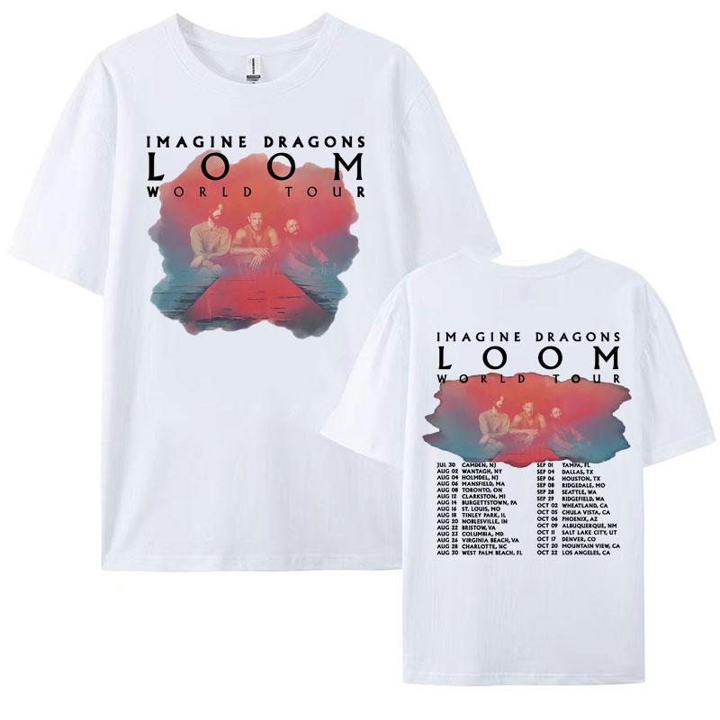 Imagine Dragons Band Loom Tour 2024 New Album Graphic T Shirts Mens Women Harajuku Hip Hop Punk Oversized 100 Cotton Tshirt