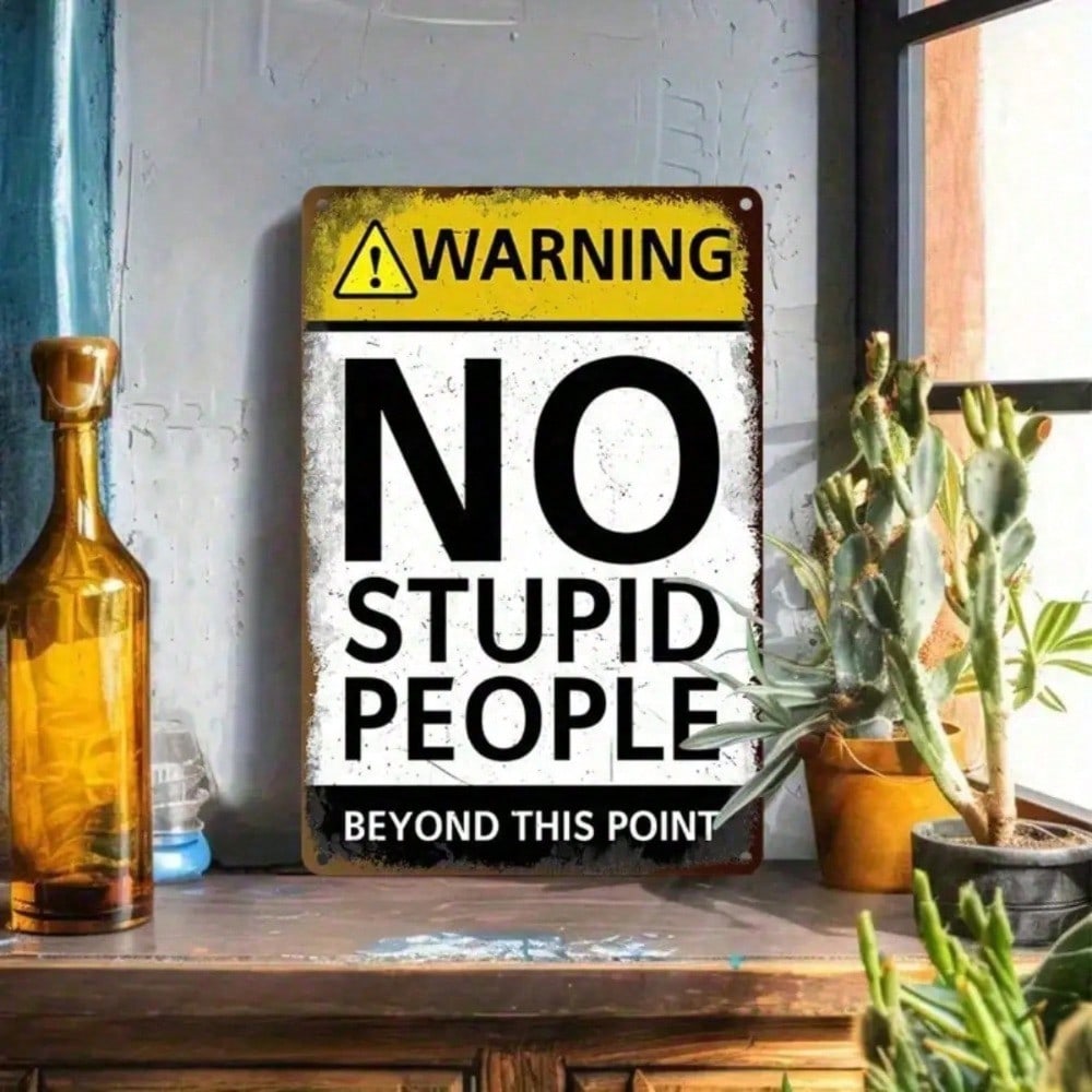 Retro Funny Warning Tin Sign 8x12 Inch Rustic Metal Wall Decor for Office Game Room Man Cave