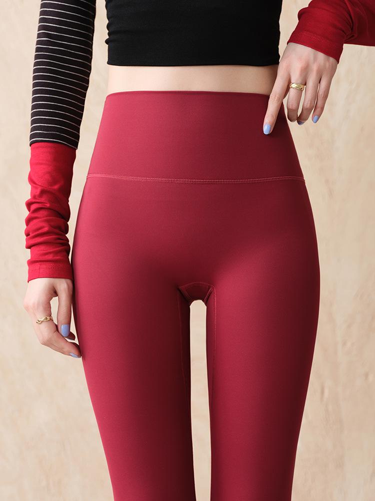 Damen High-Waist Bauchkontrolle Tasche Haifischhaut Leggings: Frühlings-/Herbst-Yogahosen, 9/10 Länge Radsport-Außenbekleidung