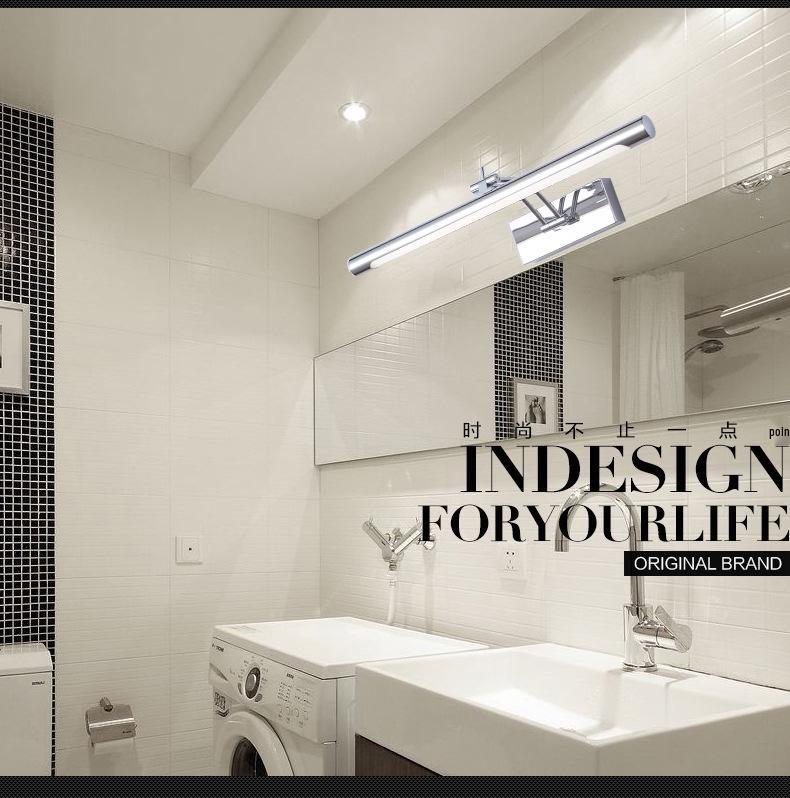 Modern Minimalist LED Vanity Mirror Light, Stainless Steel, Anti-Fog, Bathroom Makeup Wall Light