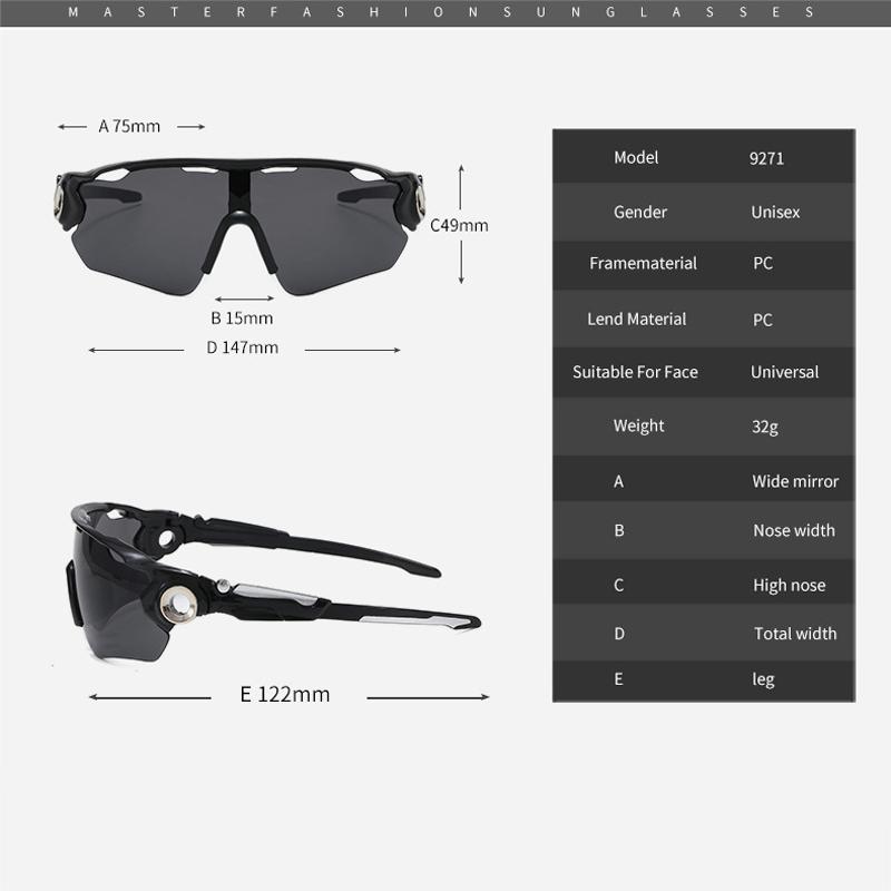 New Cycling Sunglasses Half Frame Sports Anti-ultraviolet Sunglasses Outdoor Men and Women's Sunglasses 9271