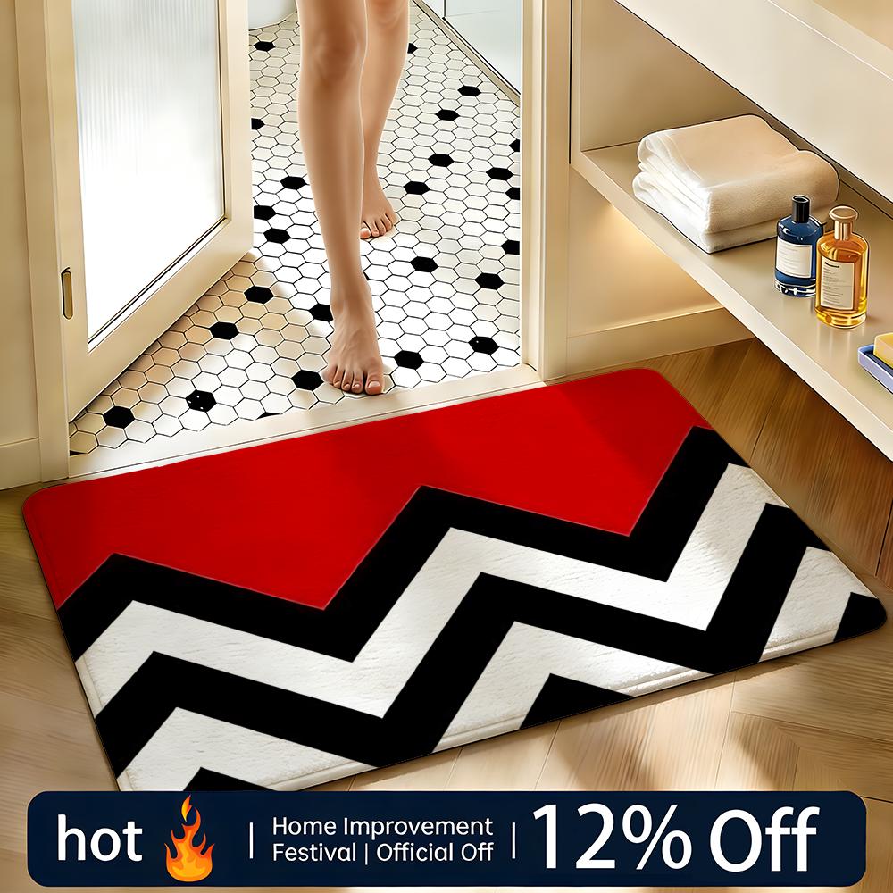 Color Block Chevron Floor Mat Home Decor Doormat Bedroom Floor Mat Shower Carpet